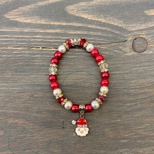 NEW handmade red Santa beaded bracelet